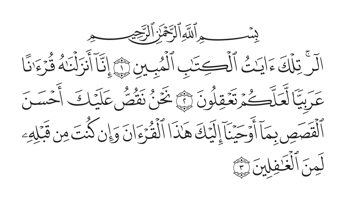 The opening of Surah Yūsuf in the Madani mushaf