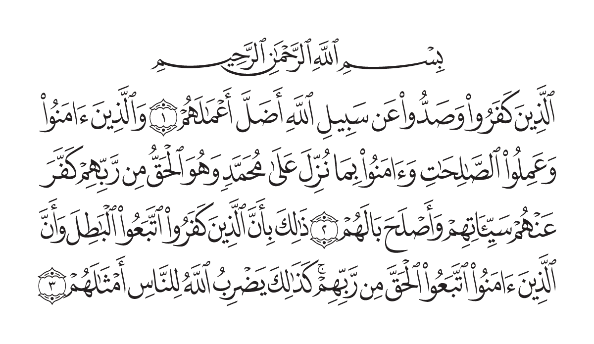 The opening of Surah Muĥammad in the Madani mushaf