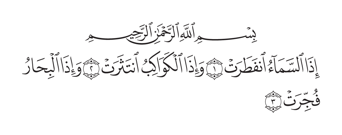 The opening of Surah Al-'Infiţār in the Madani mushaf