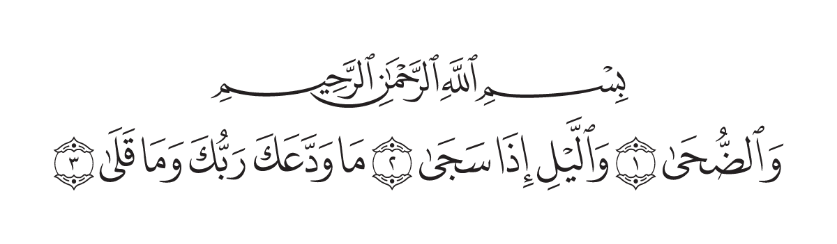 The opening of Surah Ađ-Đuĥaá in the Madani mushaf